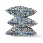 HomeRoots Broadcloth Blue Orange Cloverleaf Indoor Outdoor Throw Pillow
