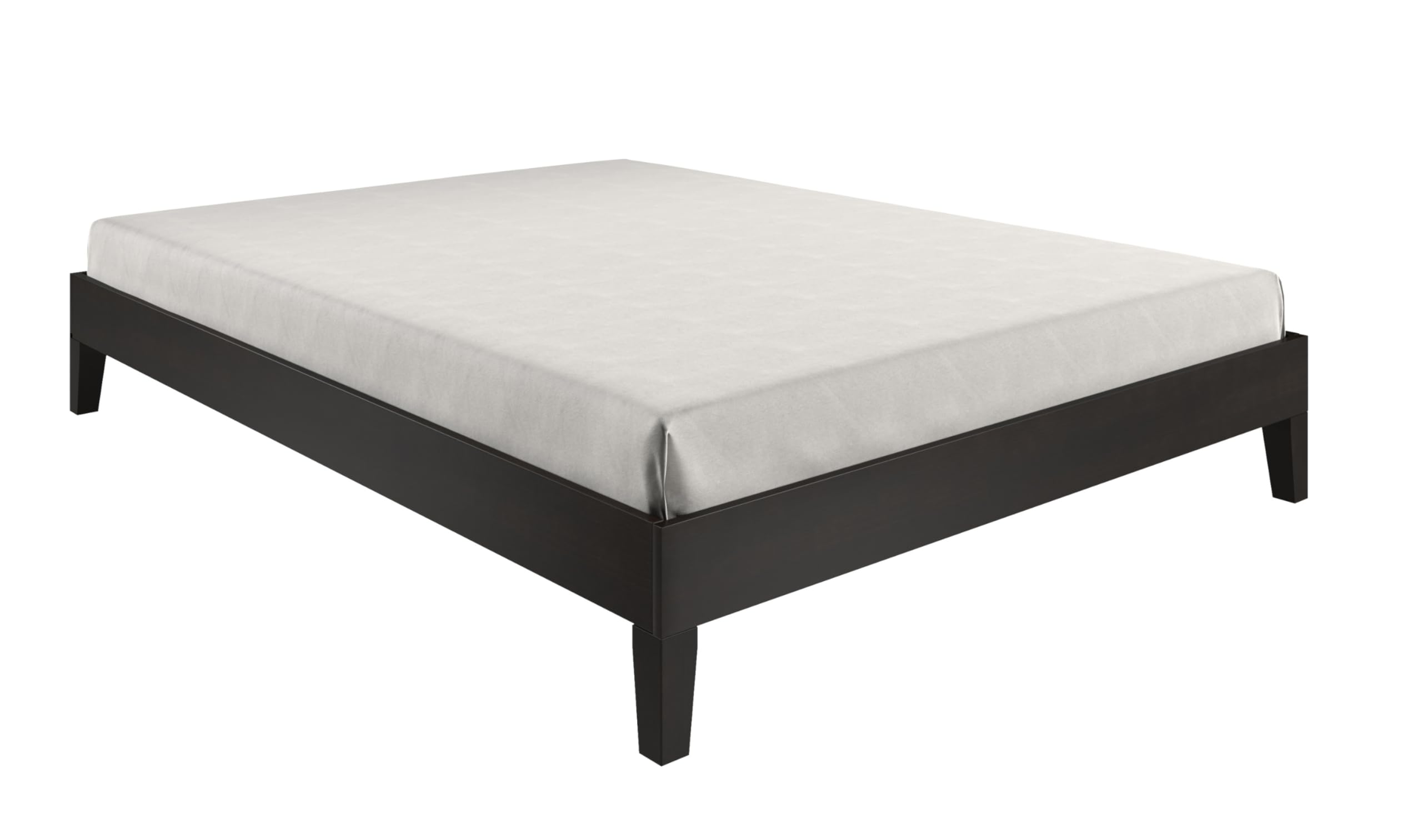 Steve Silver Furniture Nix Queen Platform Bed, 28-Slat Dual Zone Support, Contemporary, Farmhouse, Mid-Century, Modern, Traditional, Solid Pine Wood, 82.01" L x 62.48" W x 12.24" H, Black