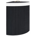 vidaXL Black Corner Laundry Hamper – Large Volume, 15.9 Gal Bamboo Storage Basket with Removable Liner - Durable and Eco-Friendly