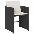 vidaXL Garden Chairs with Cushions 4 Pieces Black Polyrattan