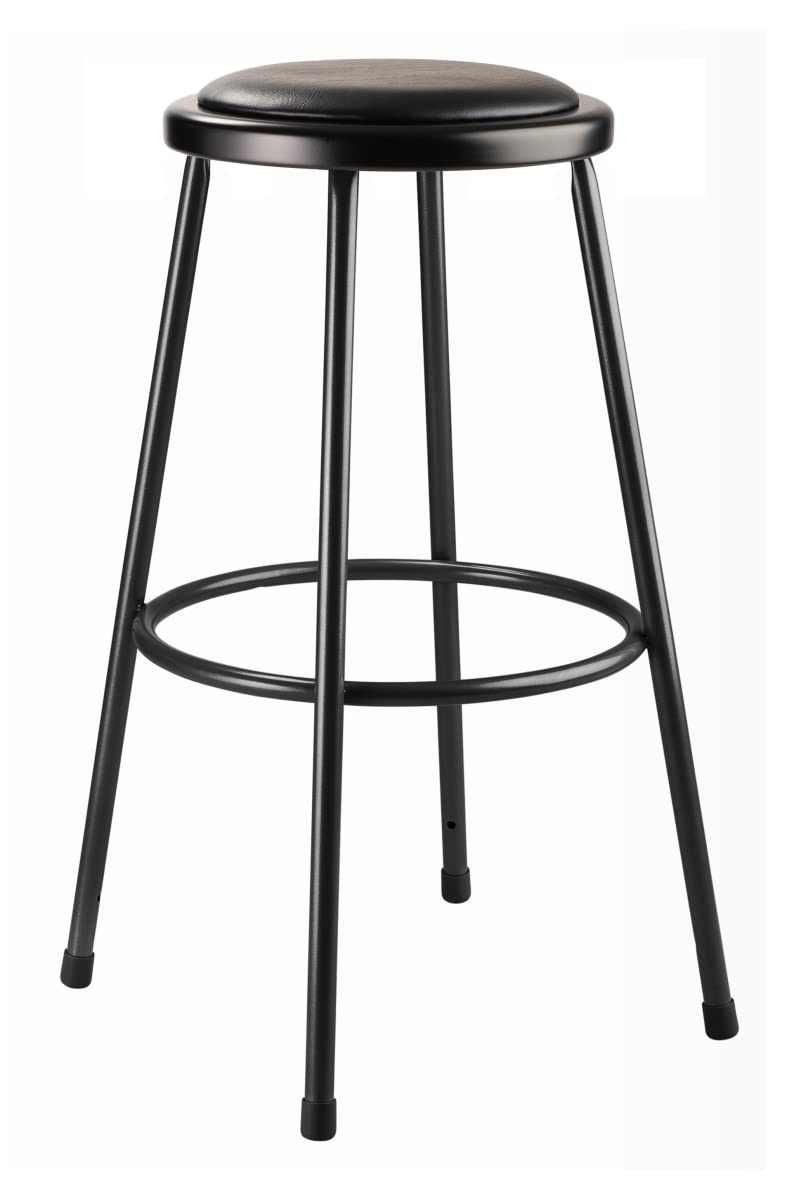 National Public Seating, 30in. Heavy Duty Vinyl Padded Steel Stool, Black, Primary Color Black, Included (qty.) 1, Seating Type Office Stool, Model# 6430-10