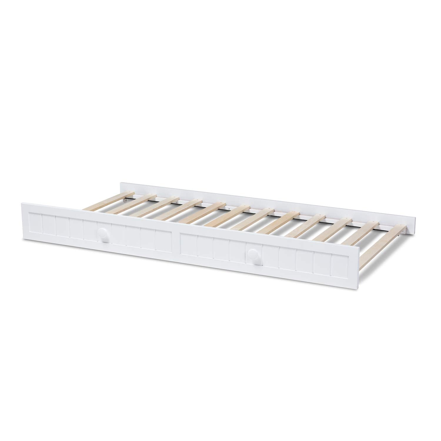 Baxton Studio Neves Cottage Farmhouse White Finished Wood Twin Size Trundle