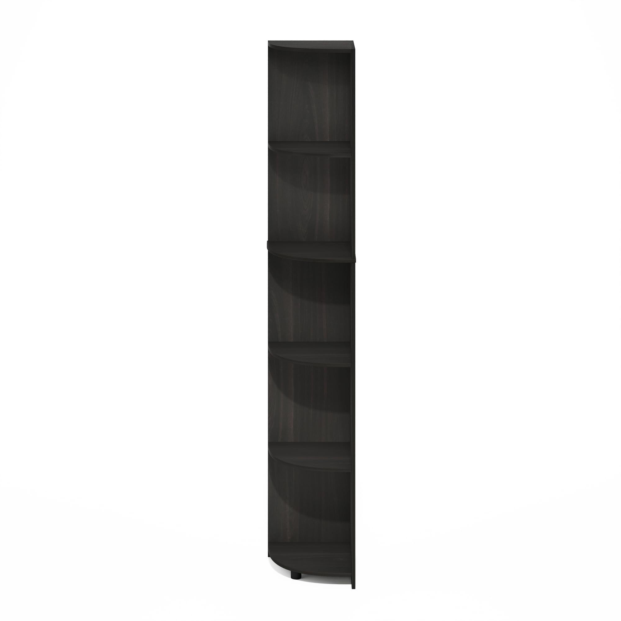 Furinno Econ 5-Tier Corner Shelf Bookcase, Bookshelf, Espresso