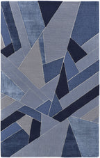 HomeRoots 514606 8 x 10 ft. Blue & Silver Wool Geometric Tufted Handmade Area Rug