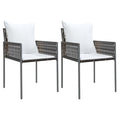 vidaXL Garden Chairs – Stylish Patio Chairs with Cushions in Brown – Modern Poly Rattan Furniture for Outdoors, Garden, Terrace – Weather Resistant and Easy to Clean – Sturdy Construction with Ste...