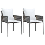 vidaXL Garden Chairs – Stylish Patio Chairs with Cushions in Brown – Modern Poly Rattan Furniture for Outdoors, Garden, Terrace – Weather Resistant and Easy to Clean – Sturdy Construction with Ste...