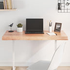 vidaXL Solid Oak Wood Live Edge Table Top - Light Brown, Treated Surface, Handcrafted Design, Versatile Use for Home Office and Commercial Settings