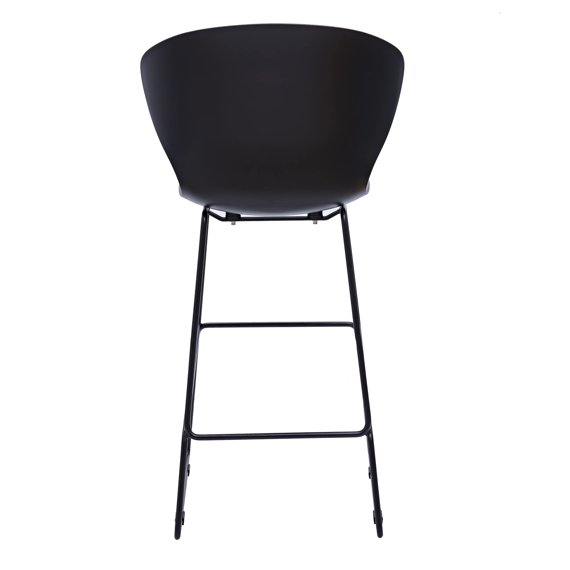 Neos Modern Furniture Midcentury Polypropylene Counter Stool with Metal Legs, 26" Seat Height, Set of 2