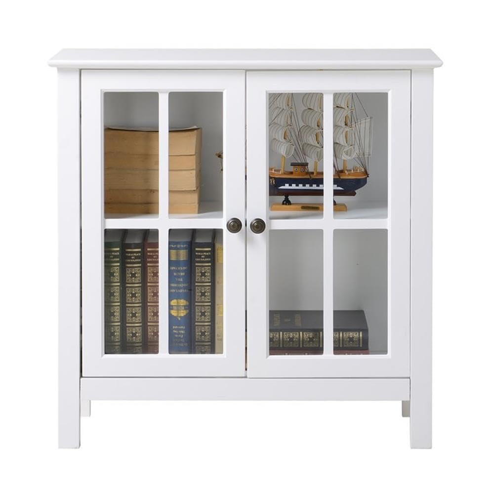 American Furniture Classics 22600 Glass Door Cabinet, White