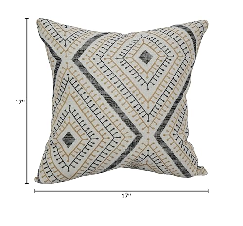Blazing Needles Square Jacquard Throw Pillows, 17", Tupelo Sahara 2 Count