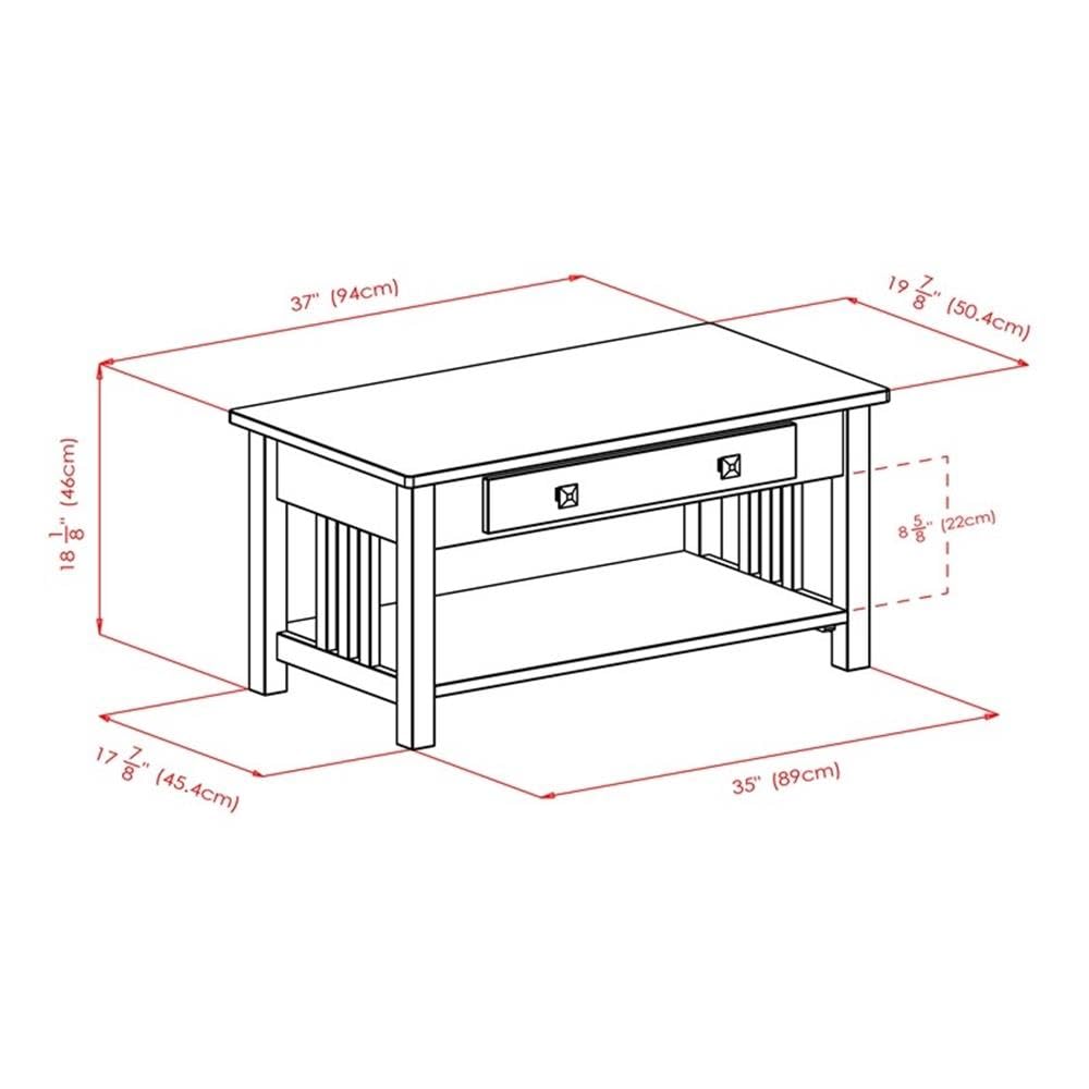 Winsome Wood Stafford Coffee Table, Oyster Gray