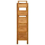 vidaXL Solid Oak Wood Shoe Rack, Rustic Farmhouse Decor, 5 Shelf Organizer, Compact and Portable Storage Space, Brown