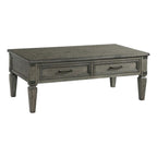 Intercon Foundry 50" Wide Coffee Table with 2 Drawers, Brushed Pewter