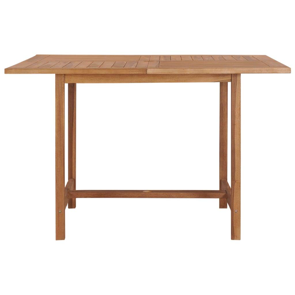 vidaXL Classic Teak Wood Garden Table - Solid and Durable Dining Table with Water-Based Finish - Ideal for Indoor and Outdoor - Easy to Assemble - 47.2"x47.2"x29.5" Dimensions