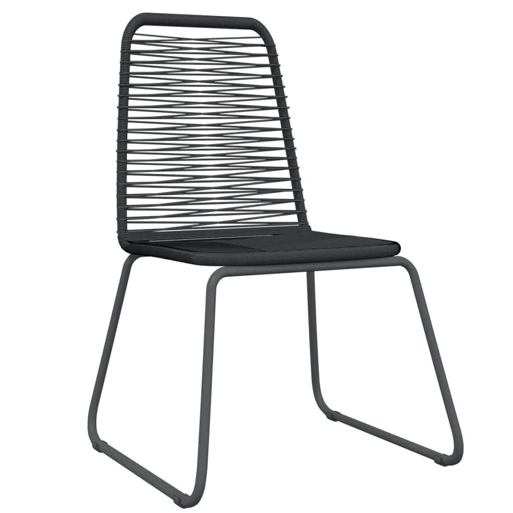 vidaXL Patio Dining Set 3 Piece - Black Steel Frame & Glass Tabletop, PE Rattan Chairs - Weather-Resistant, Easy-to-Clean - 31.5"x31.5" Table