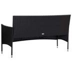 5 Piece Patio Lounge Set With Cushions Poly Rattan Black