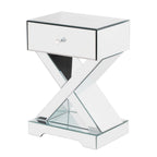 Better Home Products Mirrored Modern Side Table