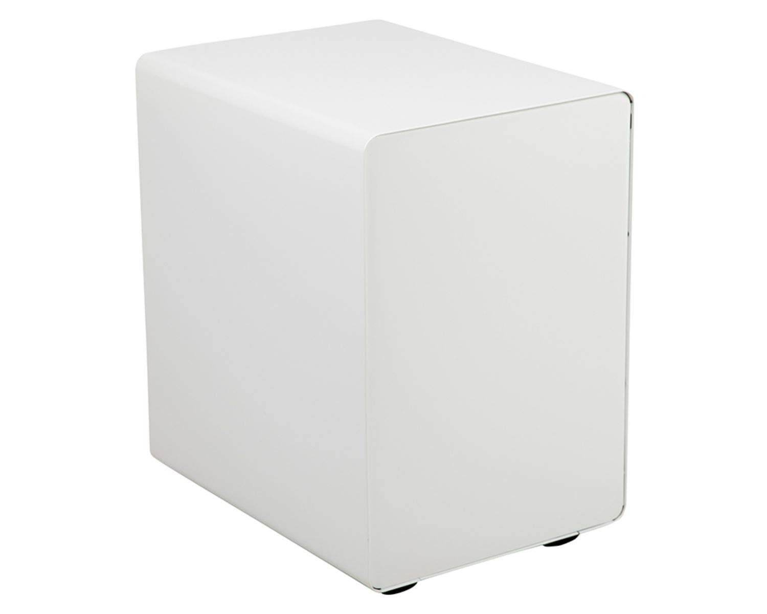 Flash Furniture Wren Ergonomic 3-Drawer Mobile Locking Filing Cabinet With Anti-Tilt Mechanism & Letter/Legal Drawer, White With Red Faceplate