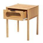 Baxton Studio Naresh Natural Brown Bamboo Wood 1-Drawer End Table