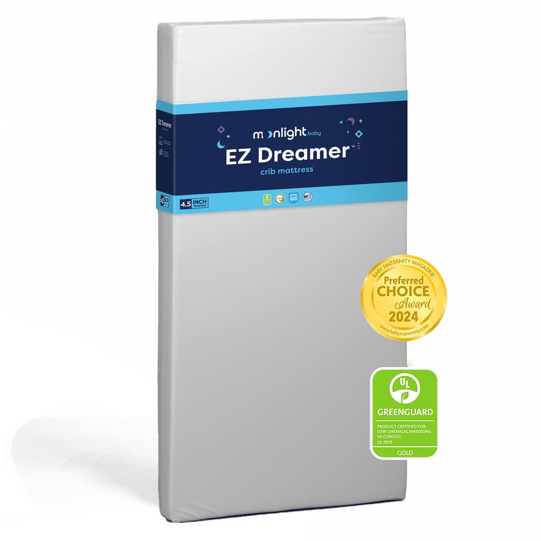 Moonlight Slumber EZ Dreamer Crib Mattress - Dual-Sided Baby and Toddler Mattress, Firm Infant Support, Waterproof and Hypoaller
