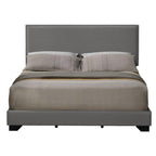 Acme Leandros Fabric Upholstered Queen Bed with Nailhead Trim in Light Gray