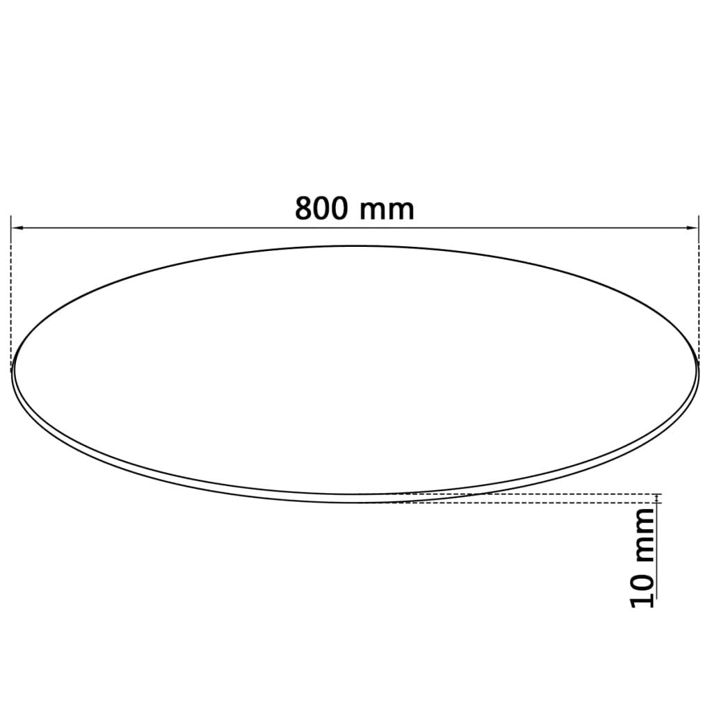 vidaXL 31.5" Round Tempered Glass Table Top, Transparent Dining Table Topper, Easy-to-Clean, Scratch Resistant, Suitable for Coffee Tables and Garden Tables