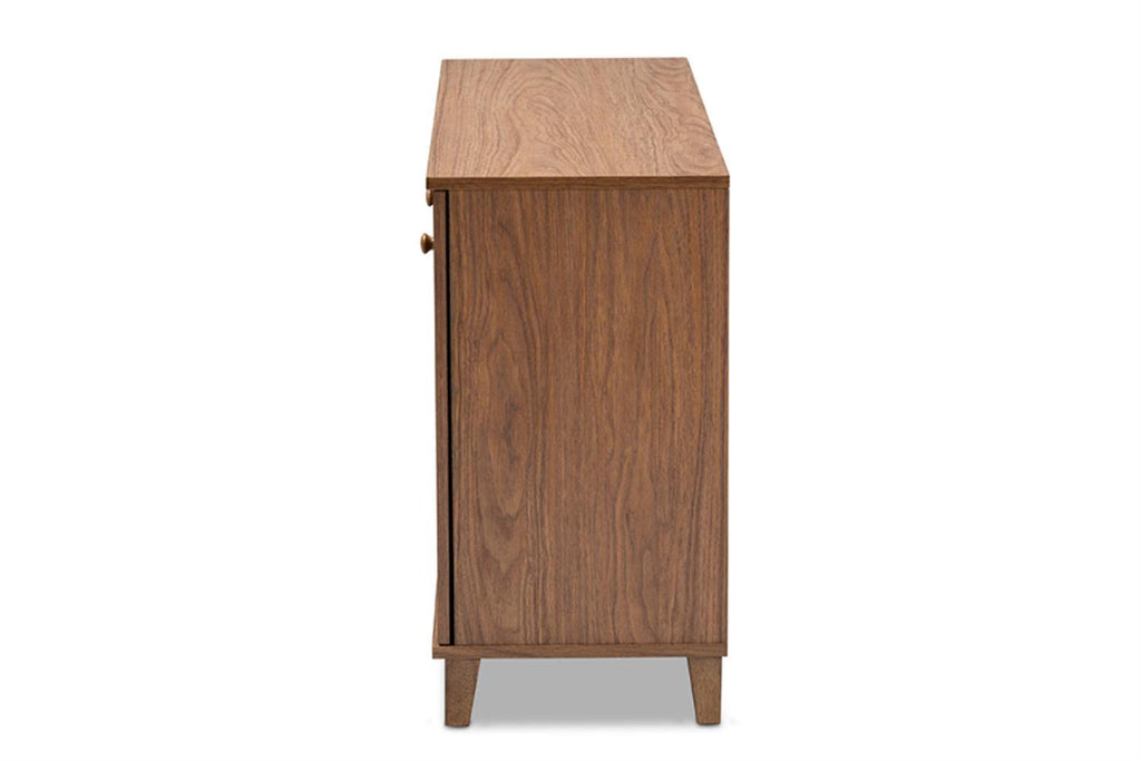 Baxton Studio Coolidge Contemporary Wood 8-Shelf Shoe Cabinet In Walnut Brown