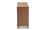 Baxton Studio Coolidge Contemporary Wood 8-Shelf Shoe Cabinet In Walnut Brown