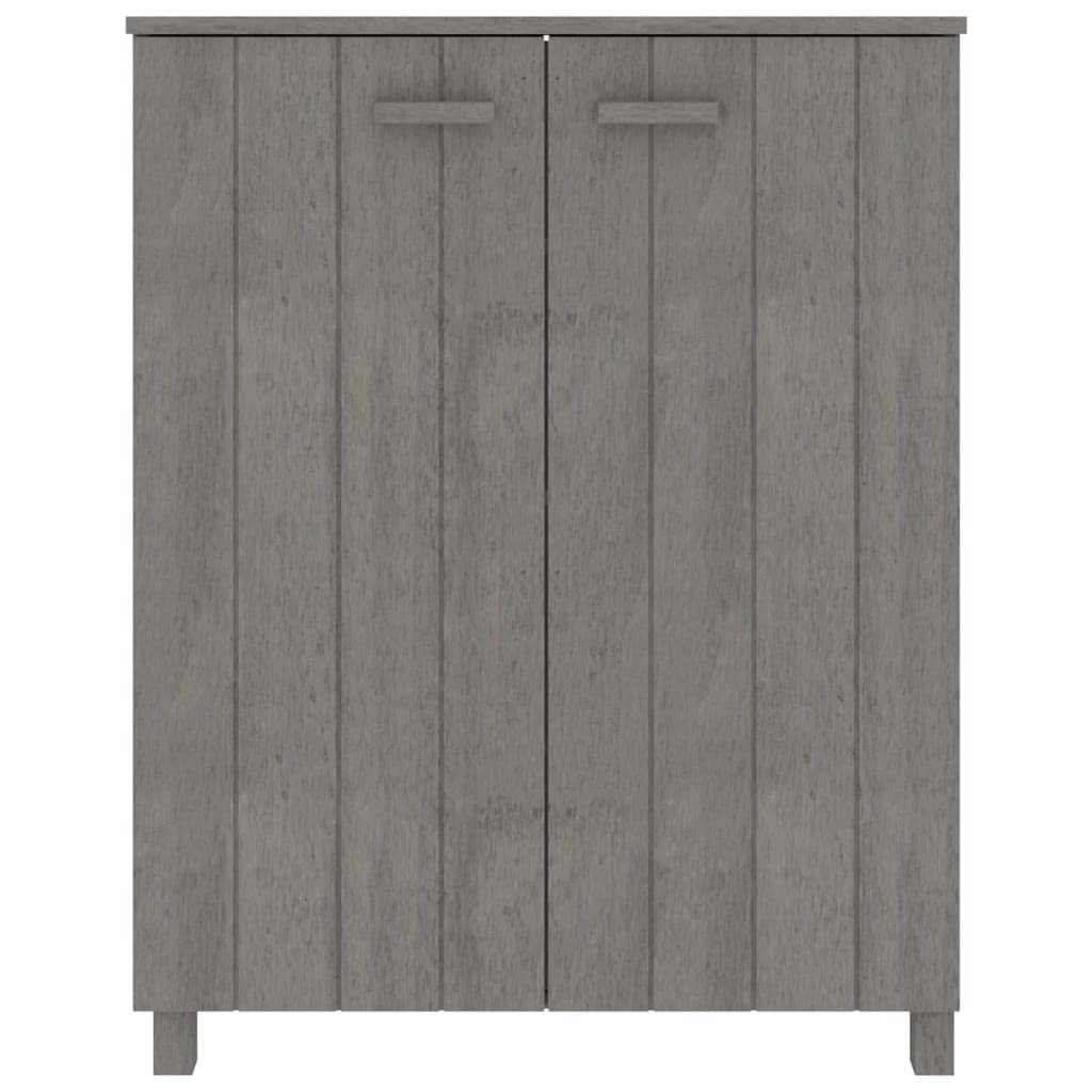 vidaXL Shoe Cabinet Light Grey 33.5"x15.7"x42.5" Solid Wood Pine
