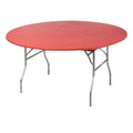 Kwik-Covers 60' Round Fitted Plastic Table Covers, Bundle Of 5 (Red)