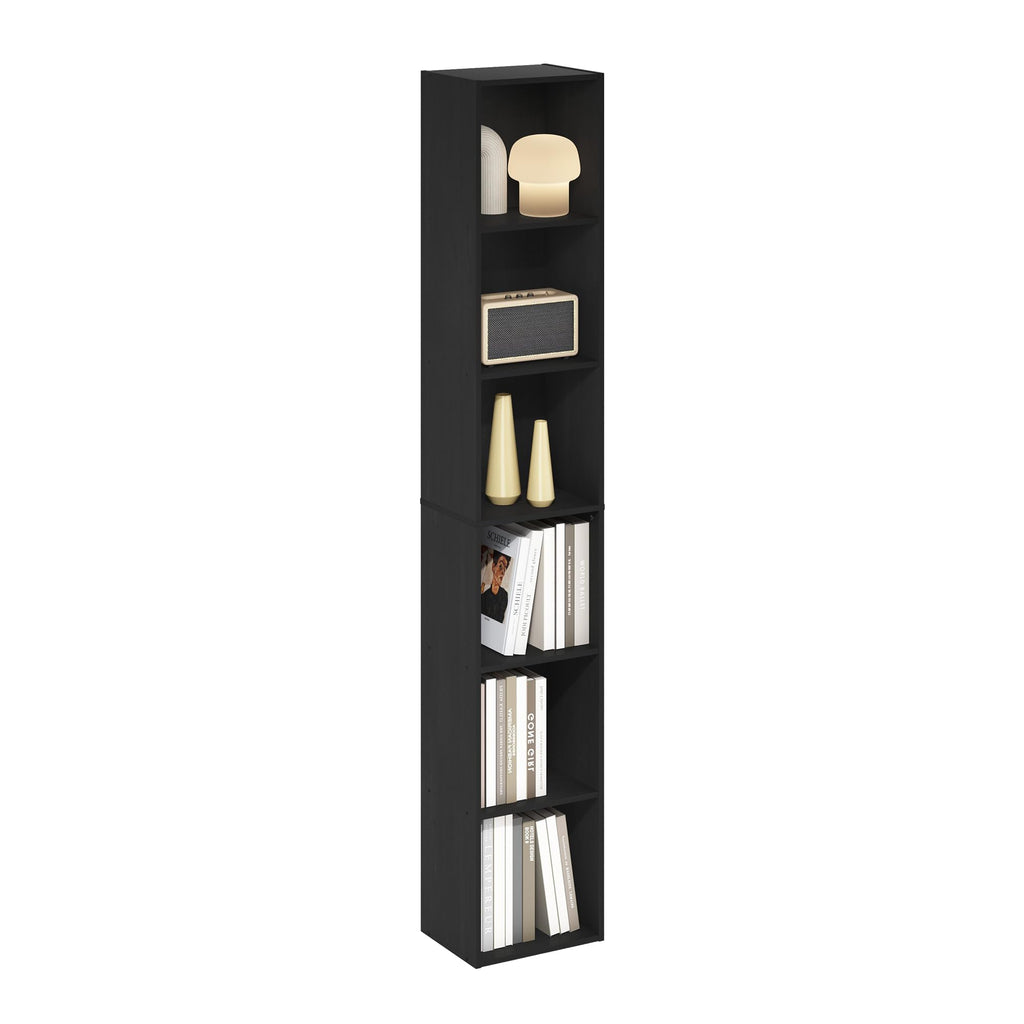 Furinno Luder 6-Tier Open Shelf Bookcase, Blackwood