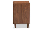 Baxton Studio Nightstand, Medium, Wood, White and Walnut, Model FP-6783