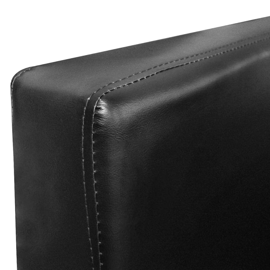 vidaXL Stylish Adjustable Armchair in Black Faux Leather with Chrome Base - Perfect for Living Room, Lounge, Dorm Room, Office