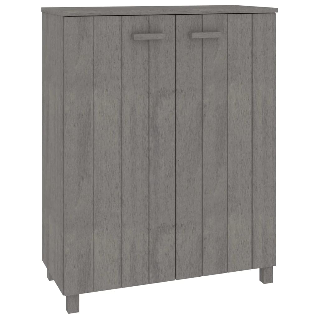 vidaXL Shoe Cabinet Light Grey 33.5"x15.7"x42.5" Solid Wood Pine