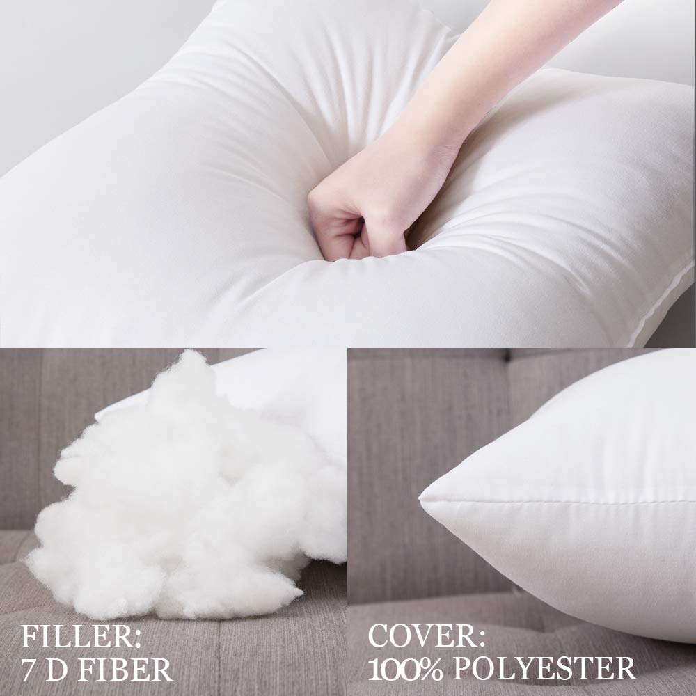 Miulee 20 X 20 Pillow Inserts (Set Of 2) - Throw Pillows Insert Premium Pillow Stuffer Square Form For Decorative Cushion Bed Couch Sofa