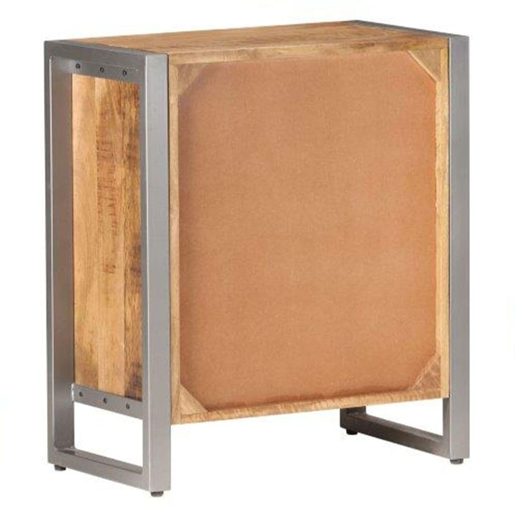 vidaXL Industrial Wood Sideboard, Rough Mango Wood with Iron Frame, Spacious Four-Drawer Storage, Stable & Unique Living Room Furniture