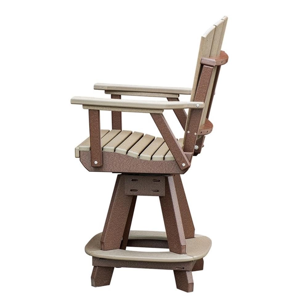 American Furniture Classics OS Home and Office Model 130-C-WWTB Arm Weatherwood on a Tudor Brown Base Counter Height Swivel Dining Chair