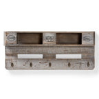 Wholesale Interiors Baxton Studio Ferguson Grey Oak Finished Wood Mounted Coat Rack with Shelves