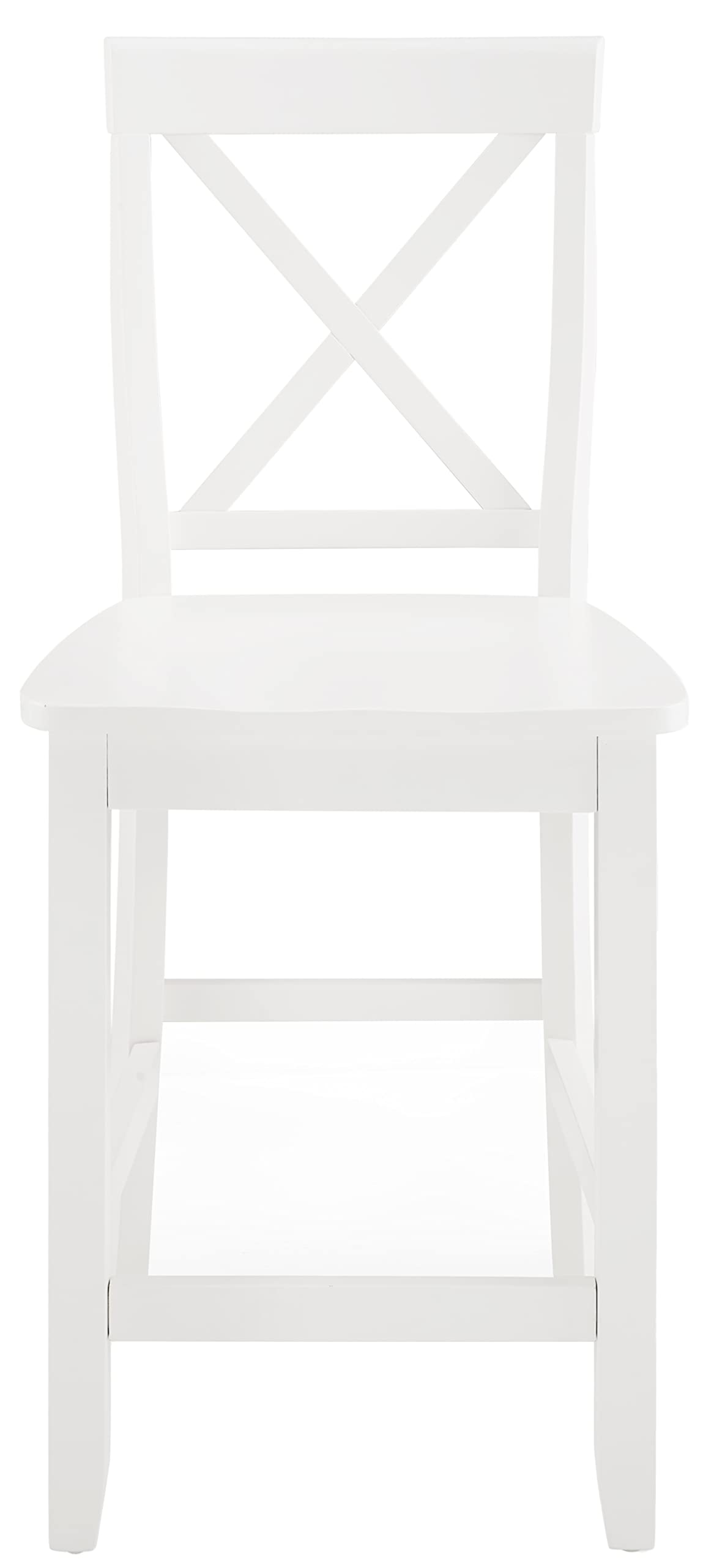 Crosley Furniture X-Back Wood Counter Height Bar Stools Set of 2, White, 24-inch