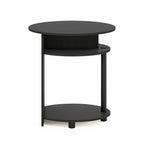 FURINNO Oval End Table, One, Walnut