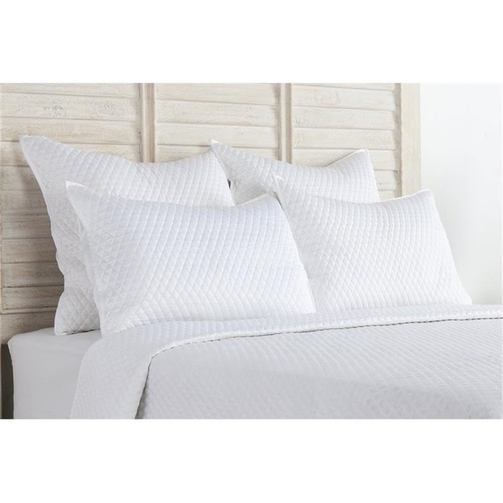 Kosas Home Winthrop 26X26 Diamond Matte Poly Sateen Fabric Euro Sham In White