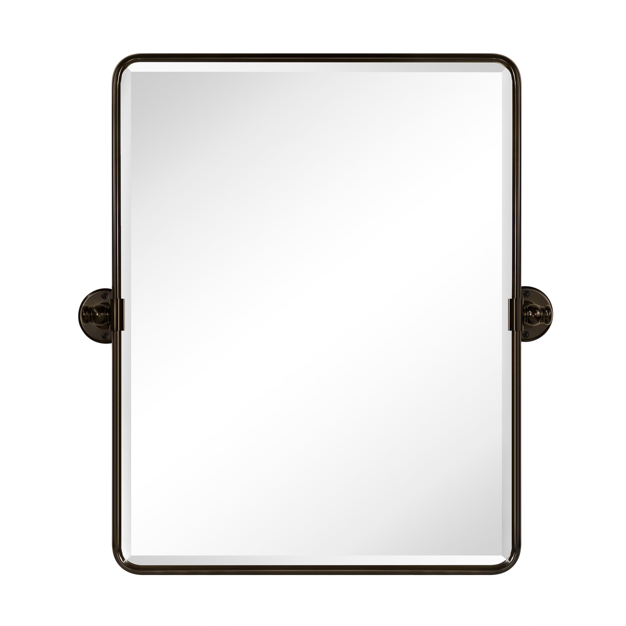 Tehome 20X24'' Oil Rubbed Bronze Pivot Bathroom Vanity Mirror 24X20'' Metal Framed Dark Bronze Rectangle Tilting Beveled Vanity