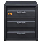 Acme Cargo Container Style Rectangular 3-Drawer Metal Chest in Gunmetal Metal