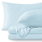 BEDELITE Flannel Sheets Set - Super Soft 4 Piece Queen Size, Blue, Extra Plush Fleece