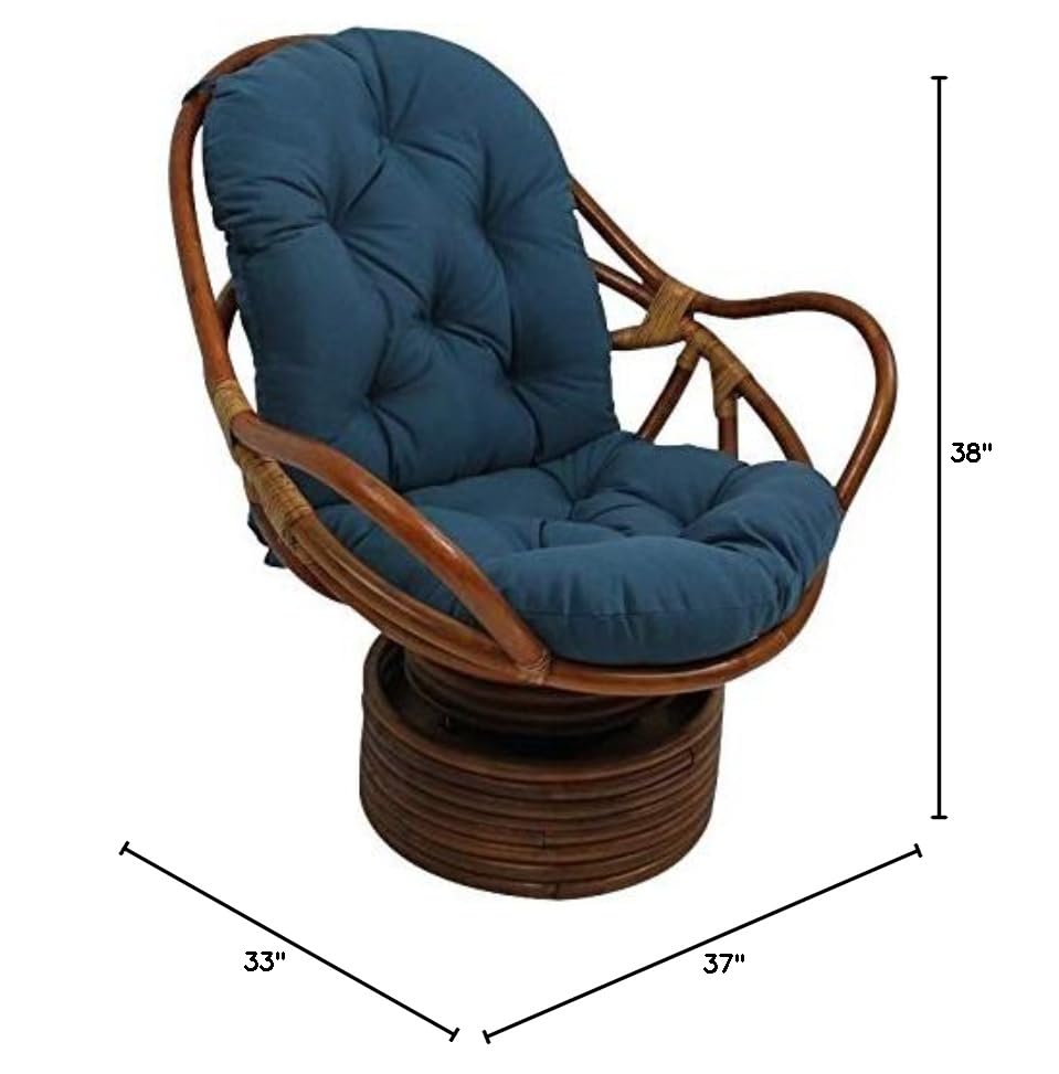 International Caravan Furniture Piece Swivel Rocker with Twill Cushion, Forest Green