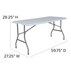 Flash Furniture Kathryn 4.97-Foot Bi-Fold Granite White Plastic Folding Table