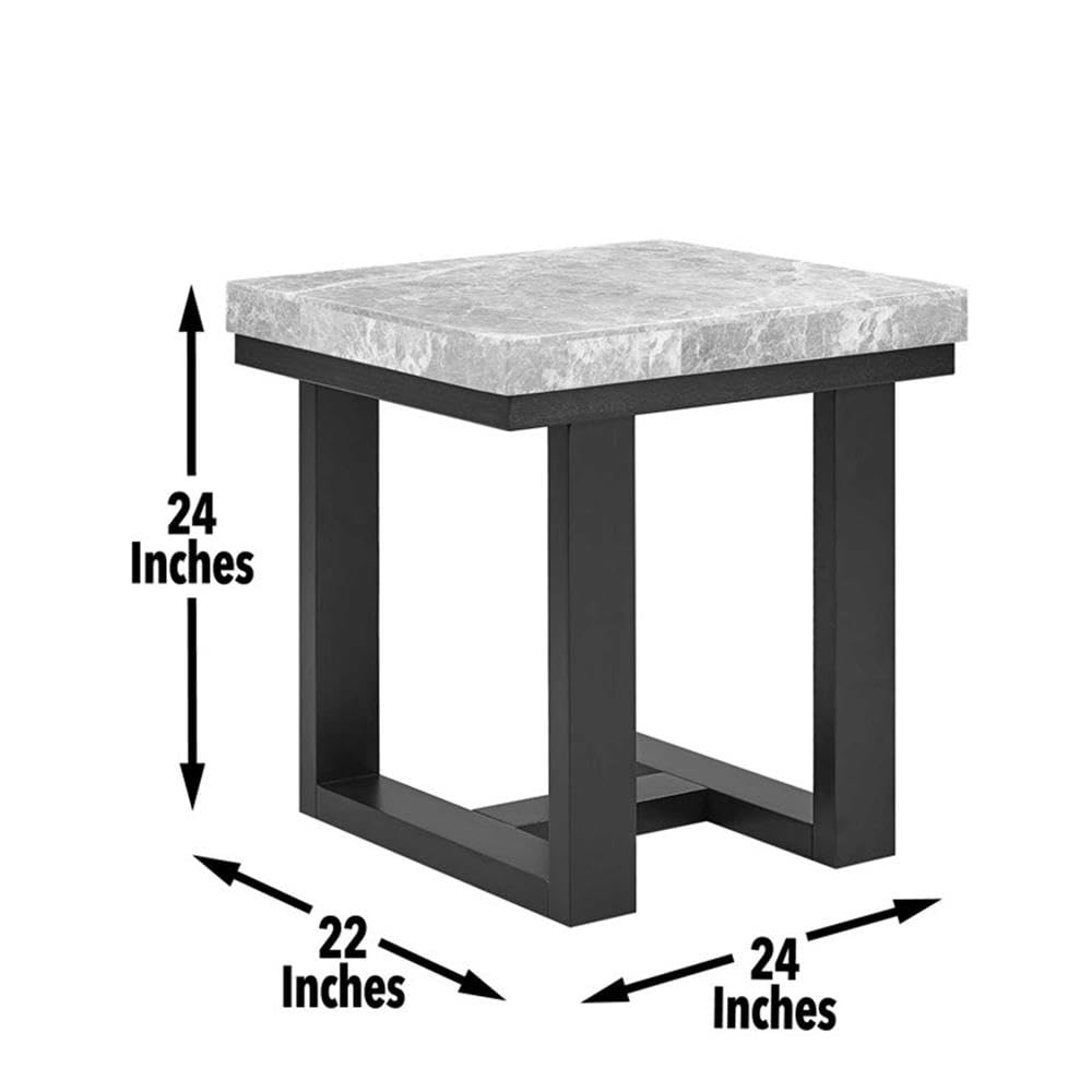 Steve Silver Lucca Gray Marble and Espresso Wood 3-Piece Occasional Set