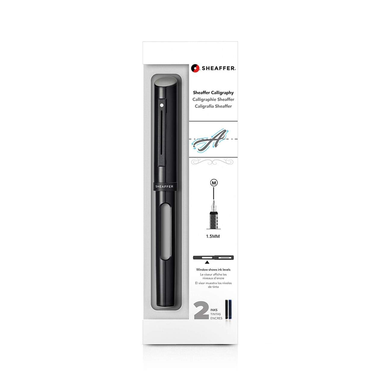 Sheaffer Black Calligraphy Pen With Fine Nib And Black Trim
