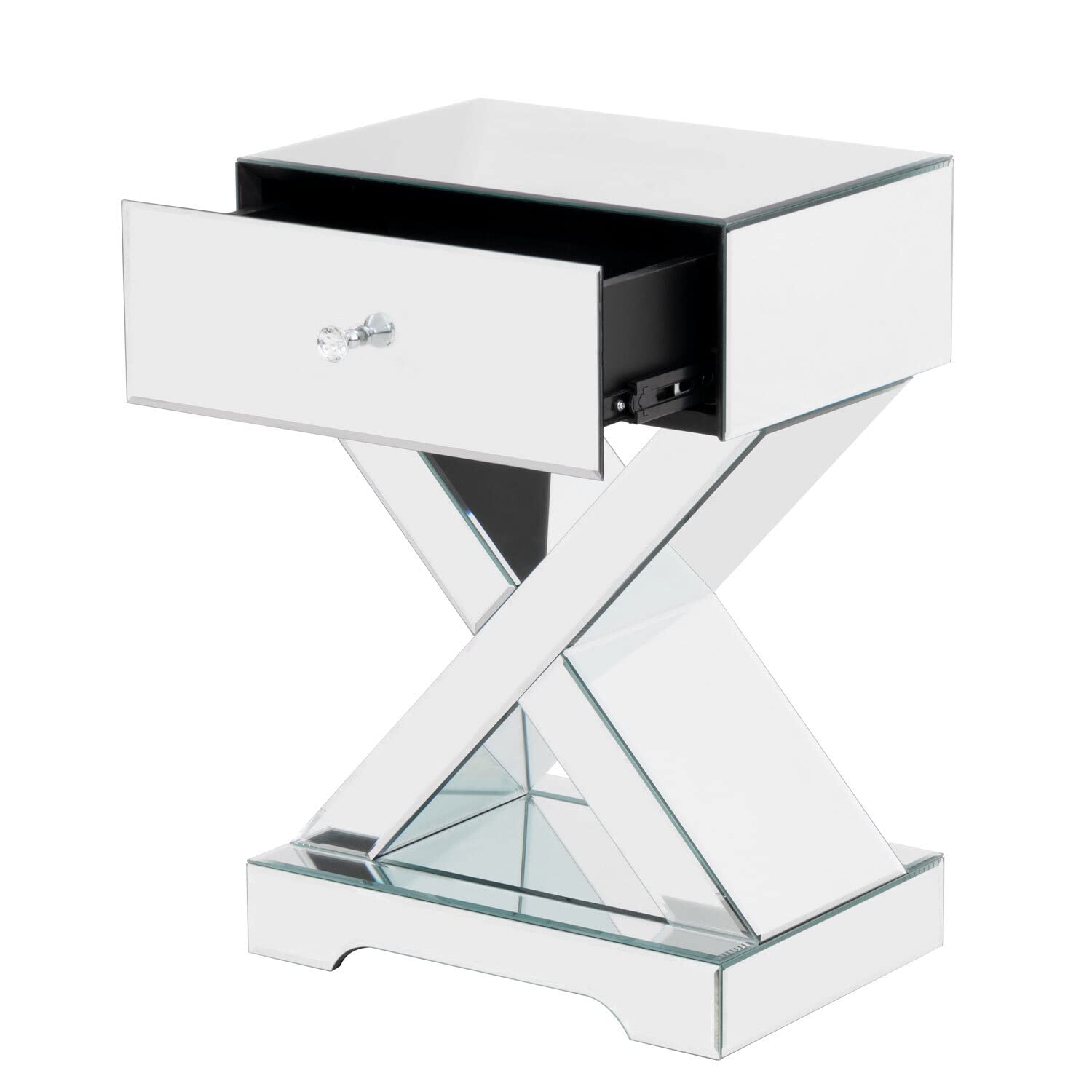 Better Home Products Mirrored Modern Side Table