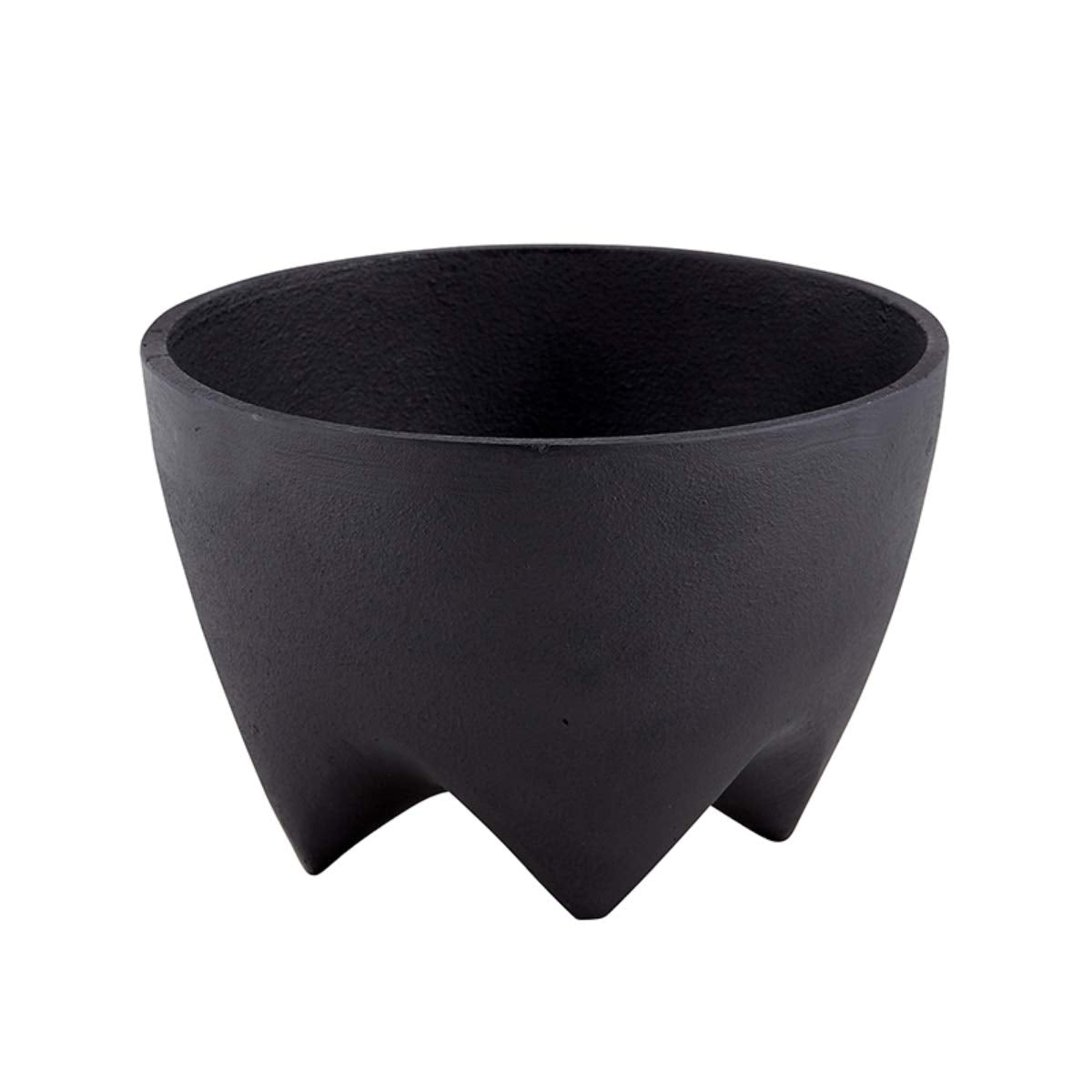 Small Footed Decorative Black Cast Iron Bowl for Fruit, Keys, or Decoration, 6.1 Inch